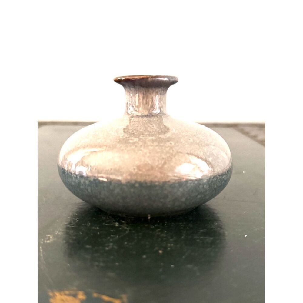 Mid Century Style Japanese Bud Vase Ceramic Multicolor Glazed Vase